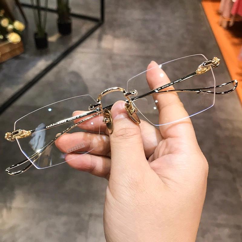 

Сверхлегкие без оправы фотохромные очки с защитой от синего света, модные, готовые к установке линз по рецепту, в стиле Xiaohongshu, для мужчин и женщин -250 Degree Myopia