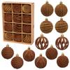 11/11/16PCS 6CM Christmas Balls Ornaments Flocking Figure Christmas Tree Party Decoration New Year Christmas Spheres Pendant