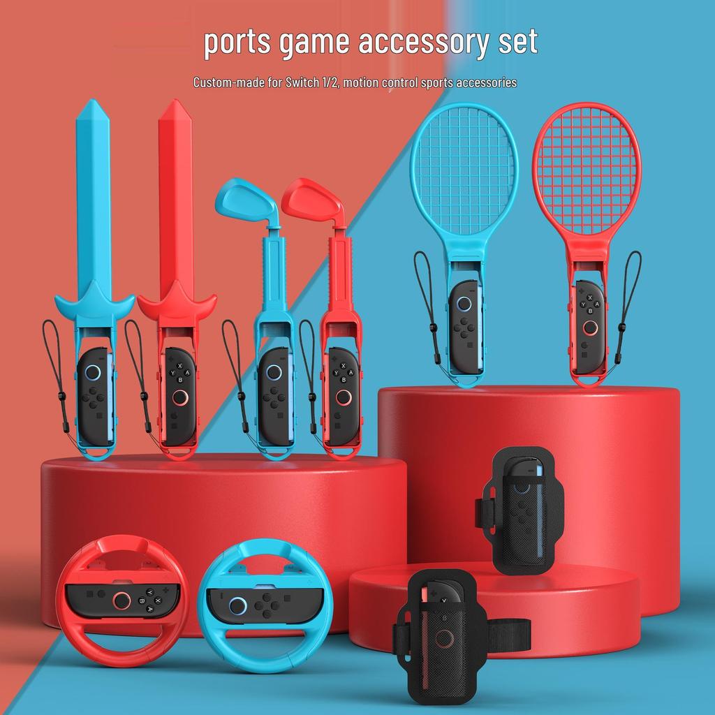 Switch 2 Sports Game Controller Set: Fencing, Tennis Racket & Racing Wheel