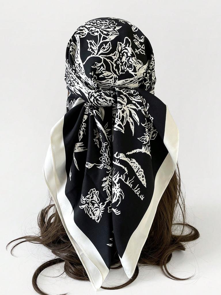 90*90cm Square Scarf Twill Silk Women Head Shawls Tree Designer Hijab Wraps Luxury Print Neck Scarves Bandana Luxury Handband