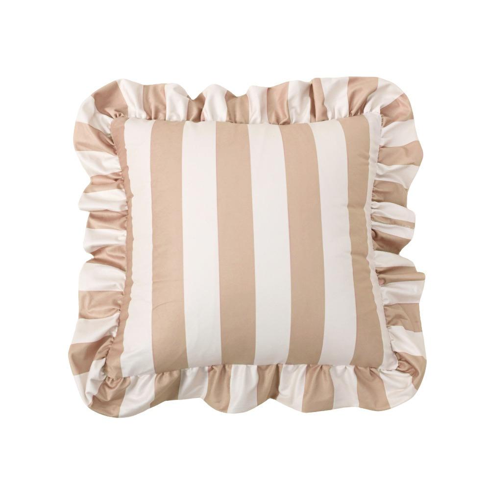 New Striped Pillow Case Cover Lotus Leaf Skirt Edge Velvet Pillowcase Home Decor Soft Bedding Pillow Cover Couch Bedroom