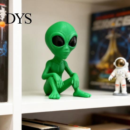 Alien Collectible Figurine Mini Ornament Sci-fi Funny Sitting Statue Planter Indoor Decoration for Garden Home Desktop Decor Lovers Gift Christmas