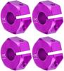 4Pcs 12mm Hex Wheel Hub Adapters – Universal for 1/10 RC Cars HSP Sakura – 7mm Height, Purple