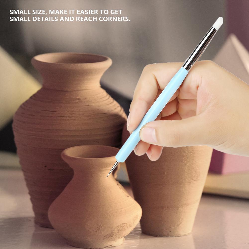 5pcs Silicone Clay Sculpture Tools Double Head Ball Stylus Sculpting Modeling Tool (Blue)