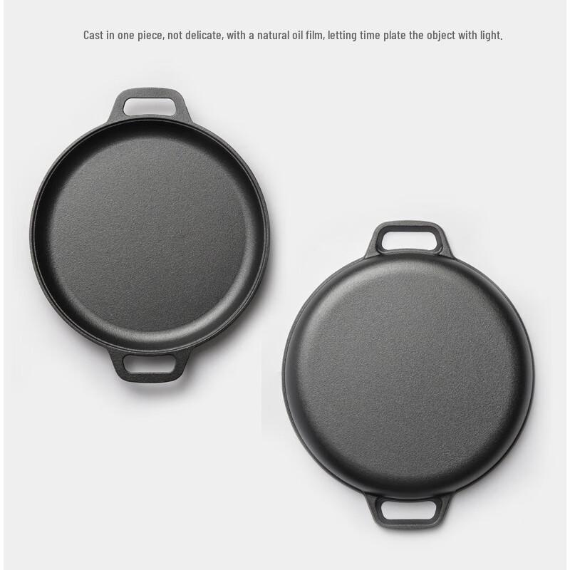 ZISIZ 30cm Gusseisen Flache Grillpfanne