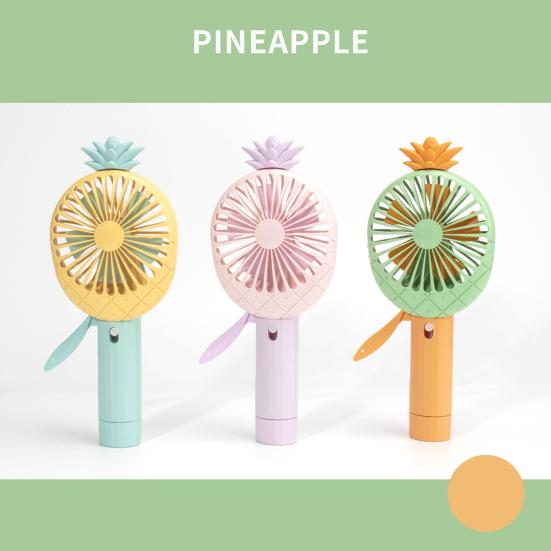 Pineapple Carrot Handheld Fan Press Misting Summer Cooling Fan Lightweight Portable Travel Outdoor Manual Mist Spray Personal Fan