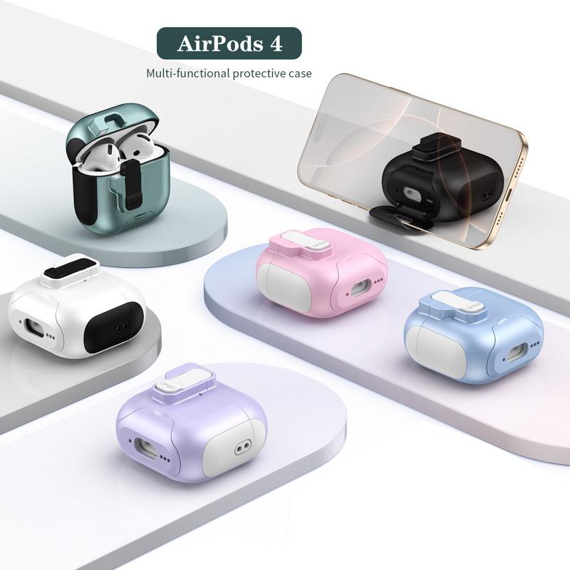 For Airpods 4 Case Magnet Security Lock Cover With Lanyard Full Body Protection Shockproof Earphone Charging Box For Airpods Pro 3 2