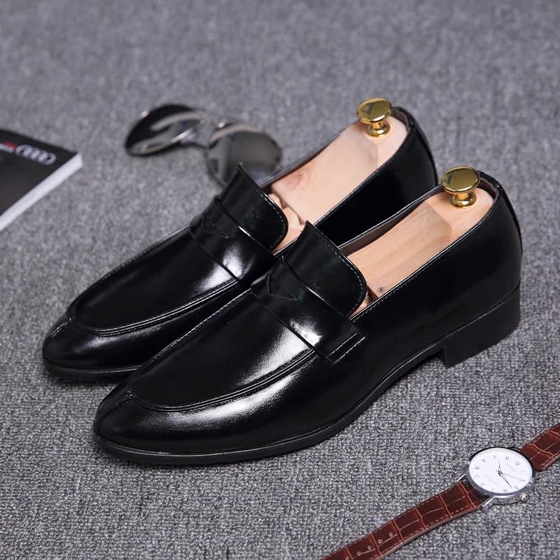 Men's Penny Loafers Slip On Leather Male Casual Office Business Dress Shoes Men Fashion Party Wedding Formal Shoes Footwear