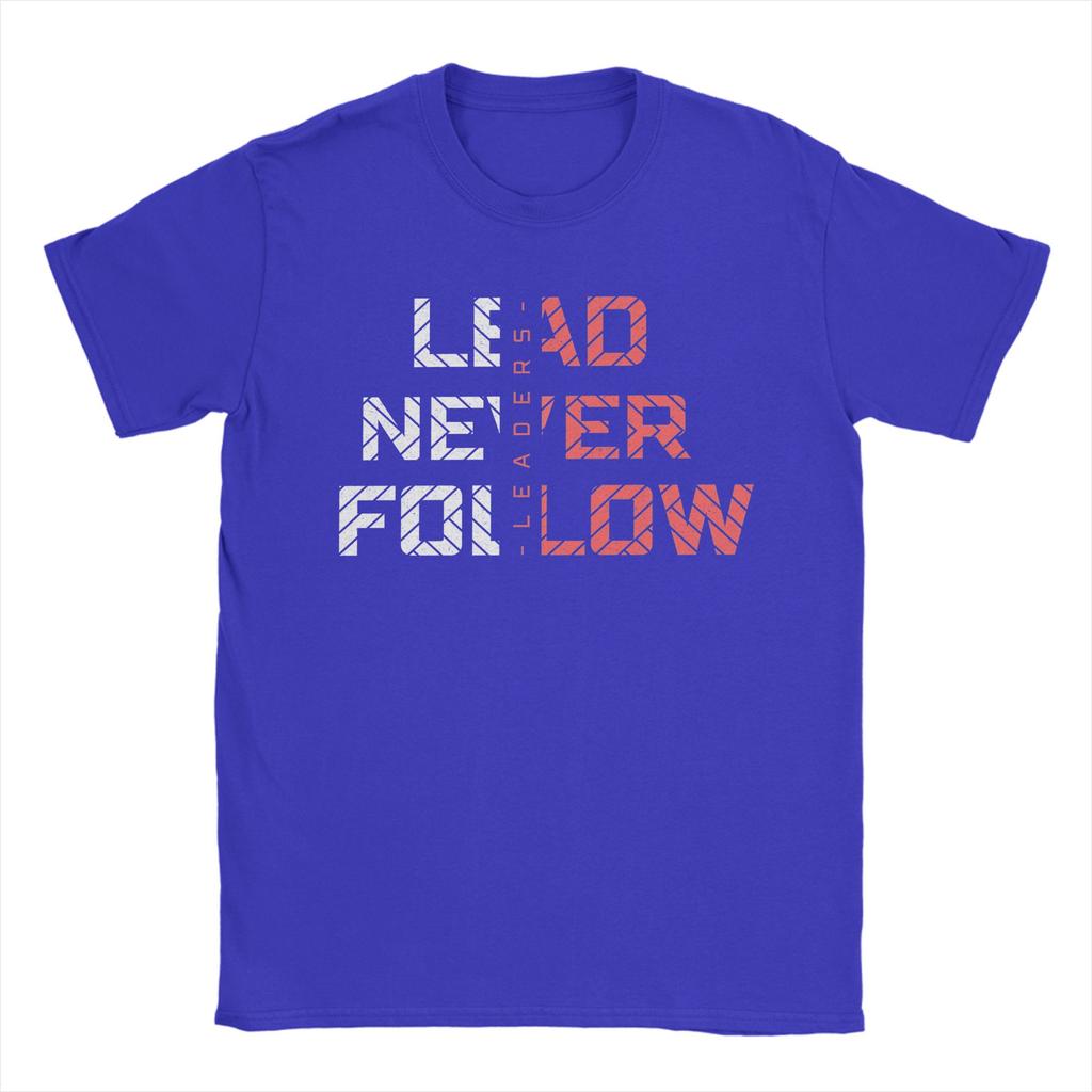 leader never follow leaders TShirts Men  Creative Pure Cotton Tee Shirt Crewneck Short Sleeve T Shirt Plus Size Tops