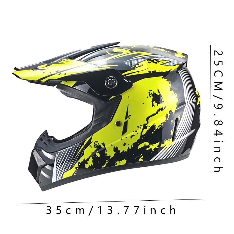 Unisex Off-Road Motorcycle Full Helmet Safety Cover 225 Yellow 21 Travel Personality Motorcycle Headset for Men And Women
