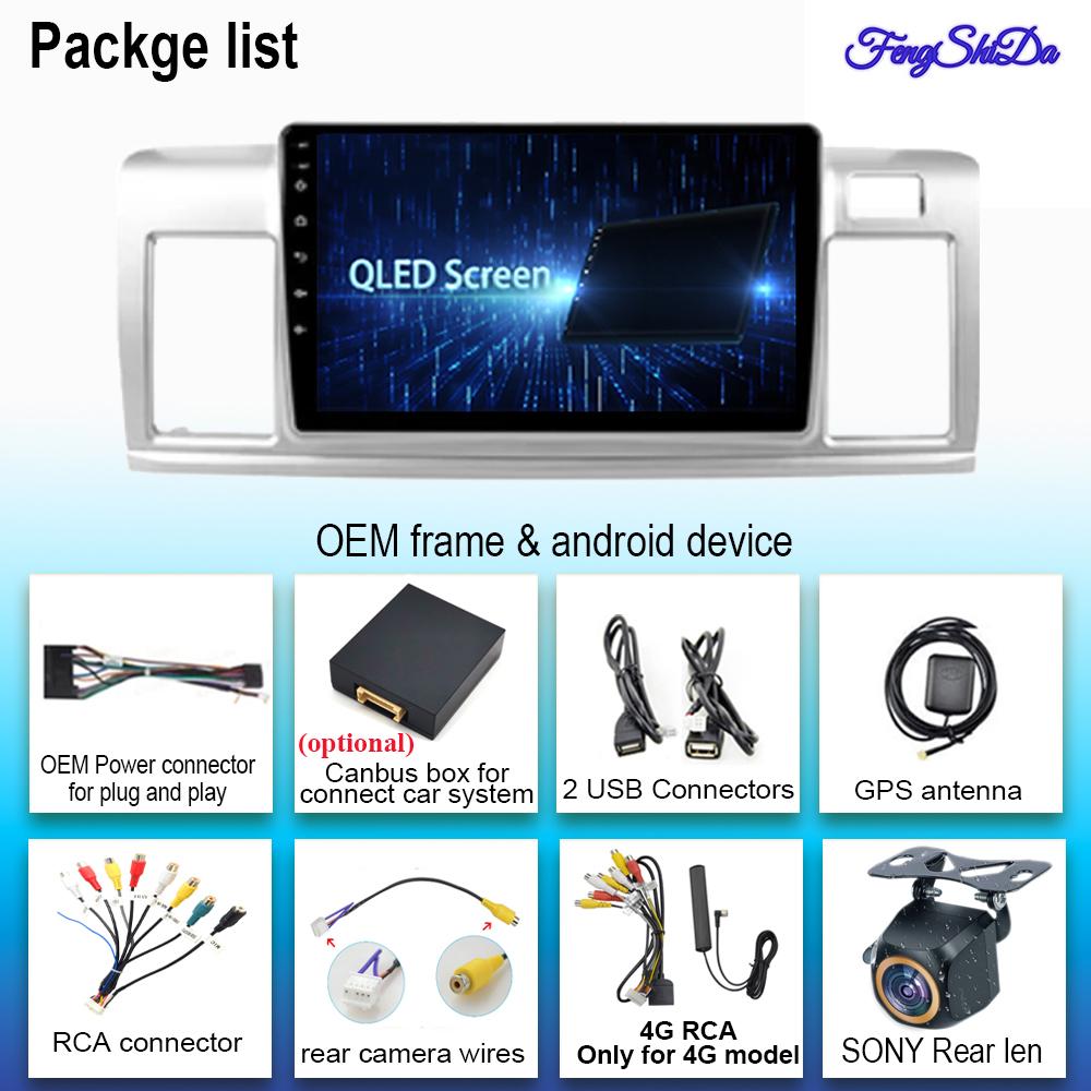 Carplay Android 14 For Toyota Raum 2 Z20 2003 - 2011 RHD Android Auto Radio Stereo Multimedia Player Navigation GPS NO 2din DVD