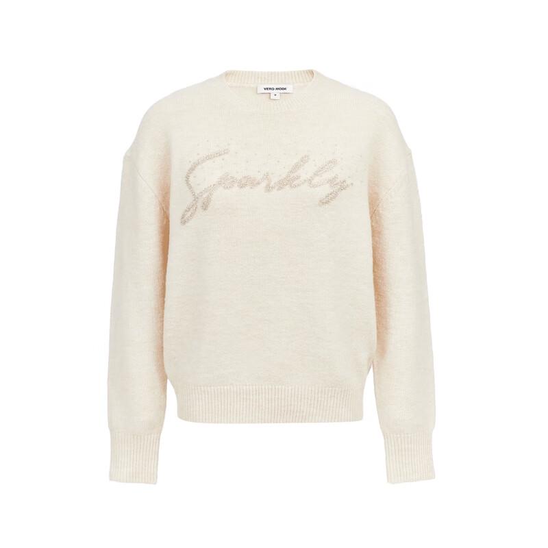 VEROMODA Beaded Round Neck Knit Sweater