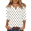 Women's Stand Collar 3/4 Sleeve Printed Top T-shirt
