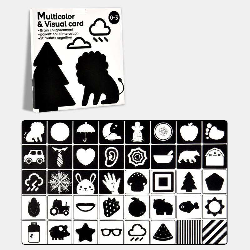 Baby Visual Stimulation Cards Montessori High Contrast Flash Card Infant Gift For Children Cognition Toy