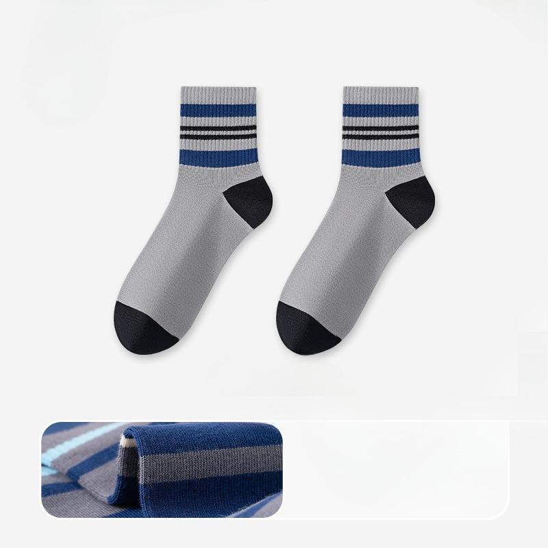 

Male Autumn Leisure Stripe 10 Class A Antibacterial Deodorizes Abrasion Resistance To Pilling Is Boneless Sports Socks 1 pair