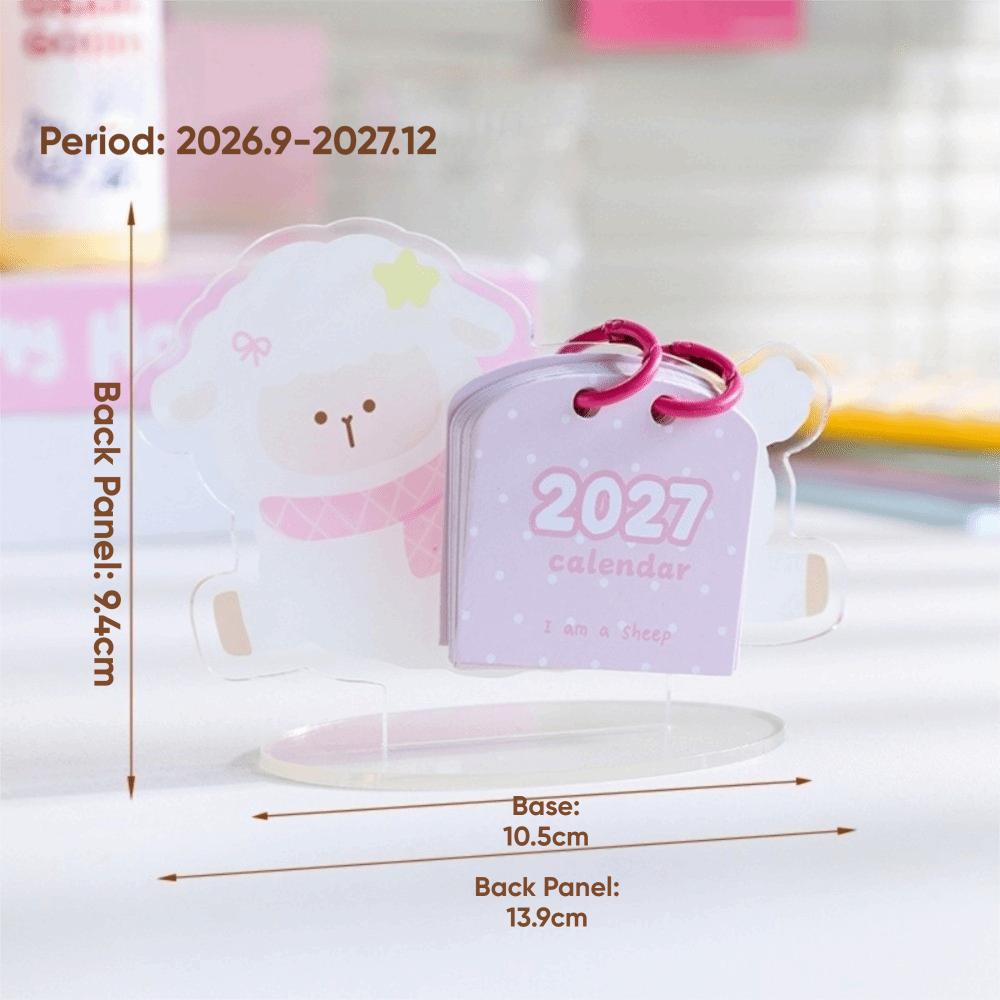 Card Paper 2027 Table Calendar Puppy Shape Standing Table Calendar 2027 Desk Calendar  Home Office