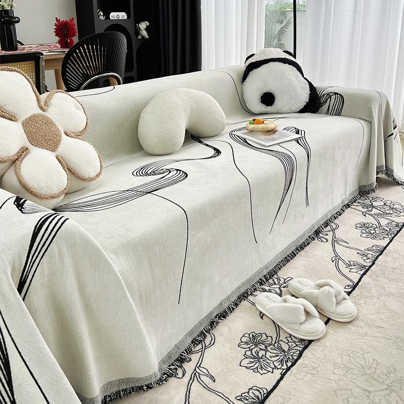 Nordic Ins Style Sofa Cover Cloth Full Cover Chenille All-season Anti-cat Scratch American Sofa Towel Cover Full Cover