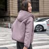 Dámské módní zimní bundy s kapucí, ležérní parka, dámské s dlouhým rukávem, hřejivé krátké kabáty