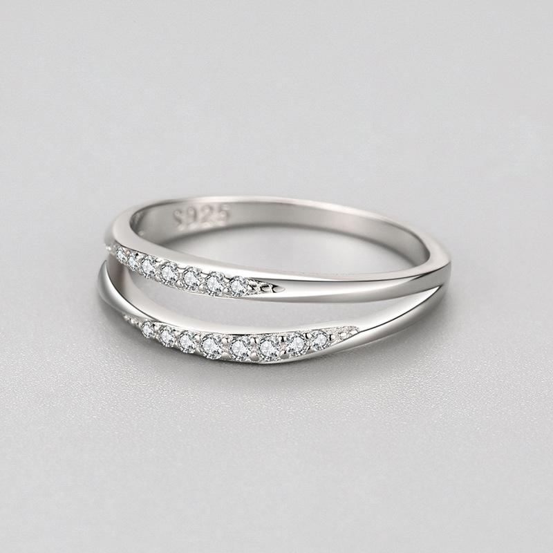 Tancise Classic 925 Sterling Silver  Zircon Ring Ladies Jewelry Wedding Promise Party Gift