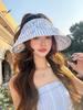 Bow Striped Sunscreen Visor Children Spring and Summer Big Eaves Show the Face Small Versatile Foldable Empty Top Hat