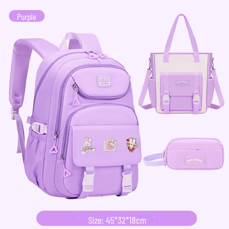 Large Capacity Backpack for Junior and Senior High School Students, Girls, Grades 3-6-9 with Burden-Reducing Design