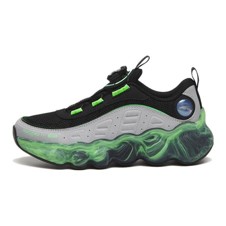Anta Anti-Slip Wear-Resistant Sports Casual Shoes Kids Sneakers Black Green 312318803-3