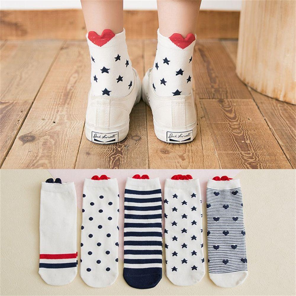 

Women Girls Invisible Red Heart Animal Ear Ankle Socks Boat Socks Cotton Sock Short Stocking