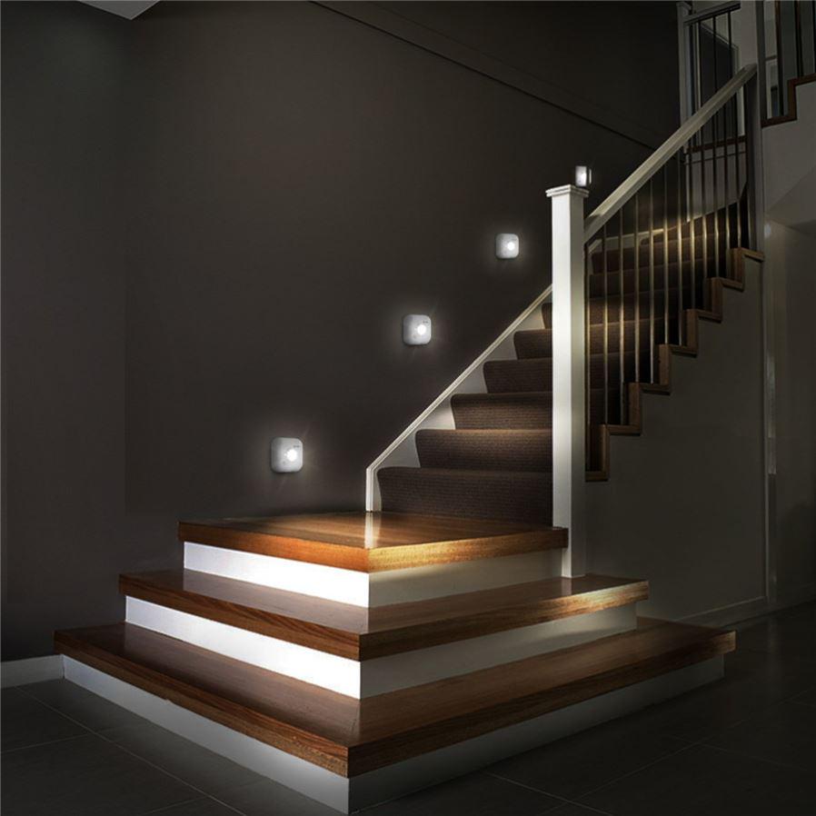 12LED Motion Sensor Lights PIR Wireless Night Light USB Cabinet Stair Lamp Light