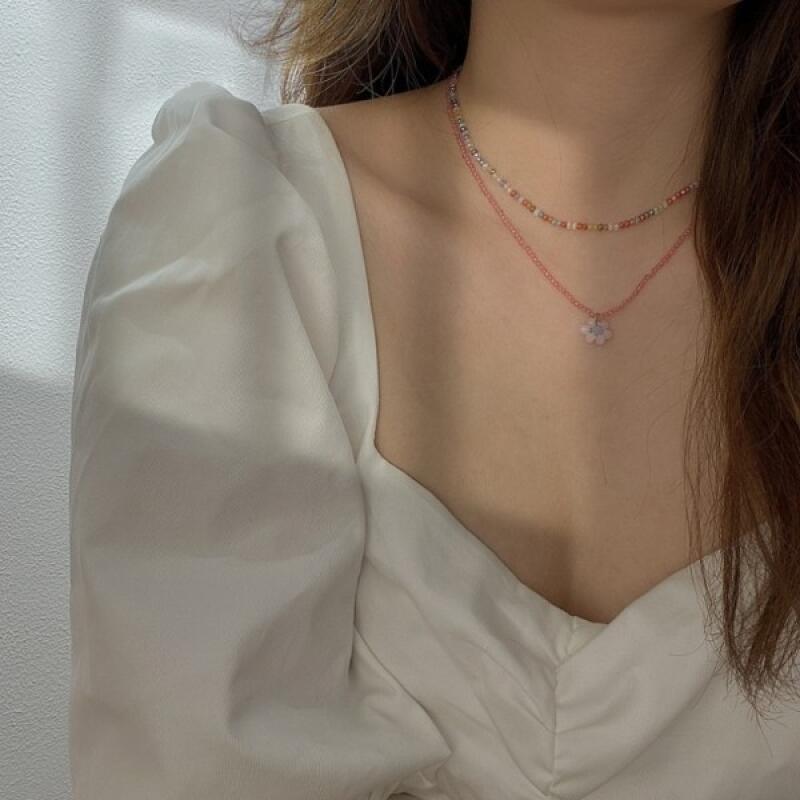 Flower bead necklace 4 types