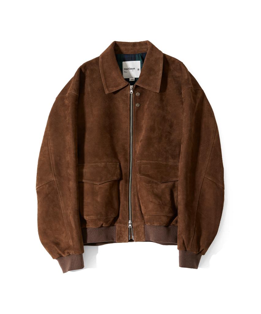 Horlisun Irish Suede Leather Jacket Cognac