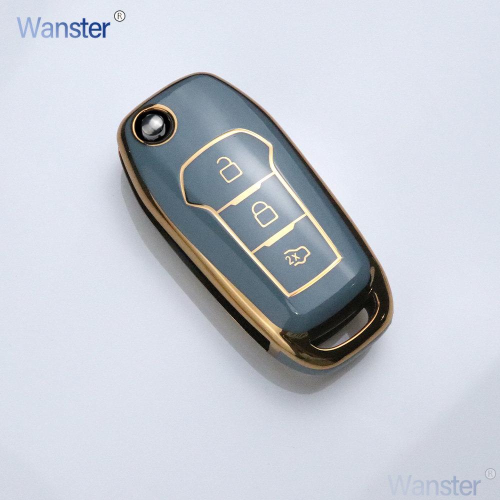

Tpu Car Flip Key Case Fob Cover Shell For Ford Figo Mondeo 5 Ecosport Fiesta Mk8 Everest Ranger Fusion Kuga Escort F150