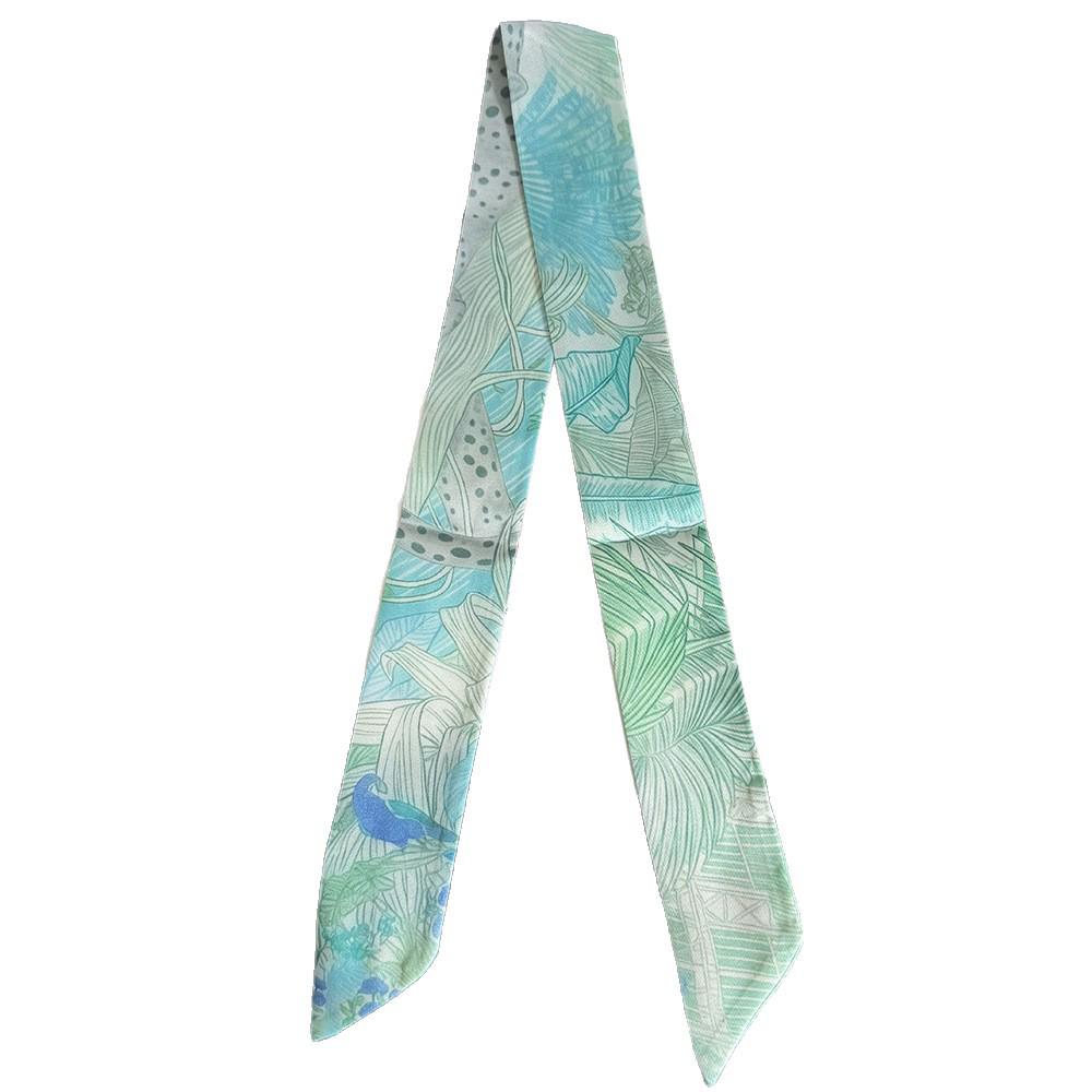 Luxury Cheetah Print Silk-Feel Twill Scarf for Handbag Handles