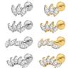 Explosive Titanium Alloy Earring Jewelry Hot Maple Zircon Tongue Nail Nose Ear Fashion Body Jewelry
