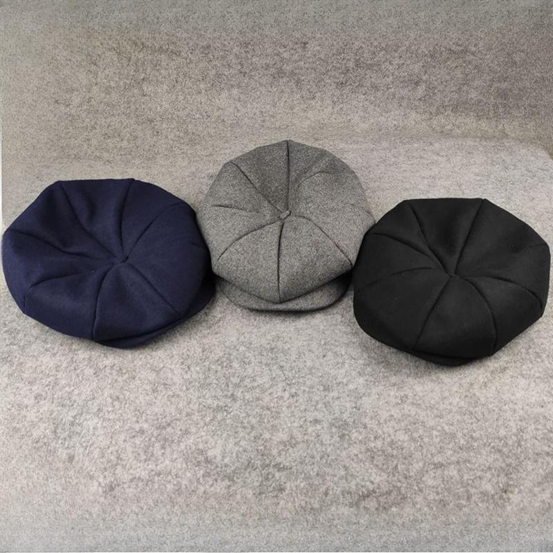 Cappelli Ottagonali in Lana Tweed di Grandi Dimensioni 62Cm per Uomo Donna Taglia Regolabile Cappello Newsboy Invernale d'Epoca Berretti Piatto Cappello da Autista