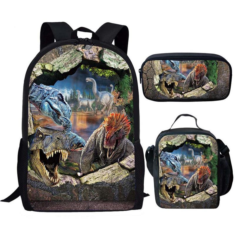 Jurassic World Dinosaurus Rugzak Set 3 Delen Student Schooltas Lunchtas Etui