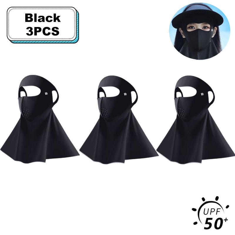 Ice Silk Sun Protection Mask with UPF50+ for Ultimate UV Block 3D Anti UV Neck Scarf Summer Cooling Face Cover for Women Men