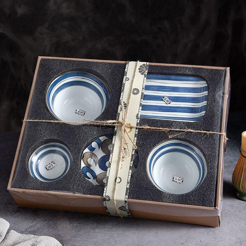 Japanese Cartoon Cat Dinnerware Set Dinner Plate Bowl Chopsticks Saucer Dishes Set For 1 Person