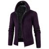Winter Men's Fleece Thickened Zipper Knitted Fashion Plus Velvet Thick Zipper Sweater Jacket