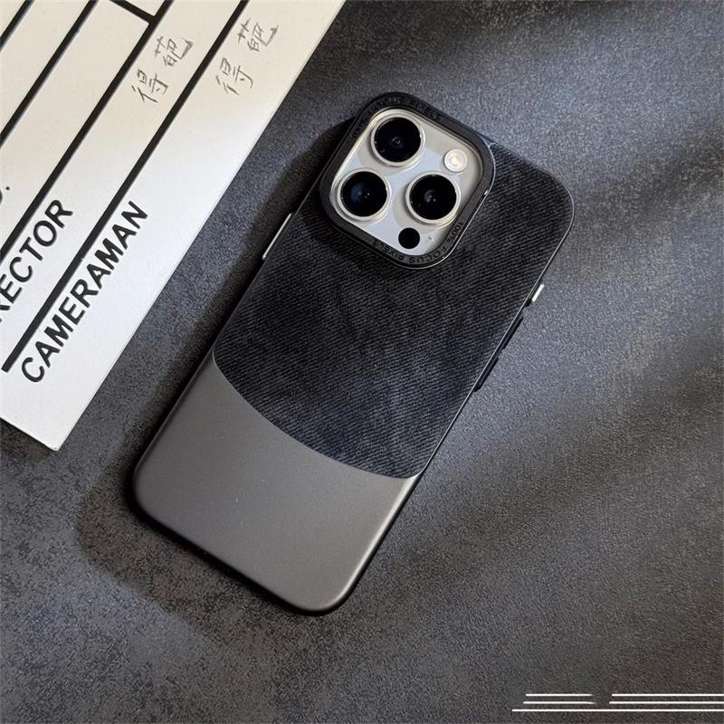 Luxury Fleece-Trimmed Magnetic Phone Case IPhone 15 Pro Max 14 With Shockproof Full Cover Stand