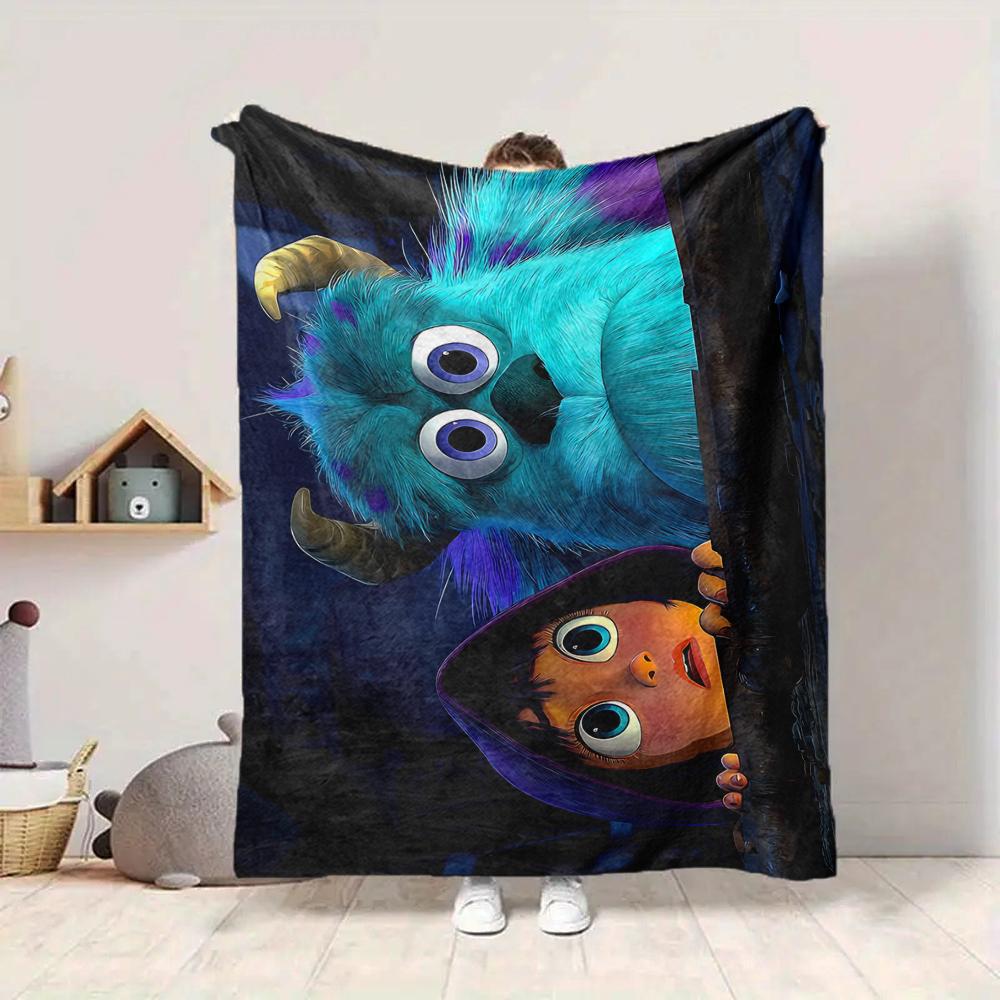 1Pc Monster Friend Flannel Fleece Blanket Soft Warm Throw Blanket for Sofa Bed Couch Home Decor Lightweight Travel Nap Blanket Xmas Gift K1587