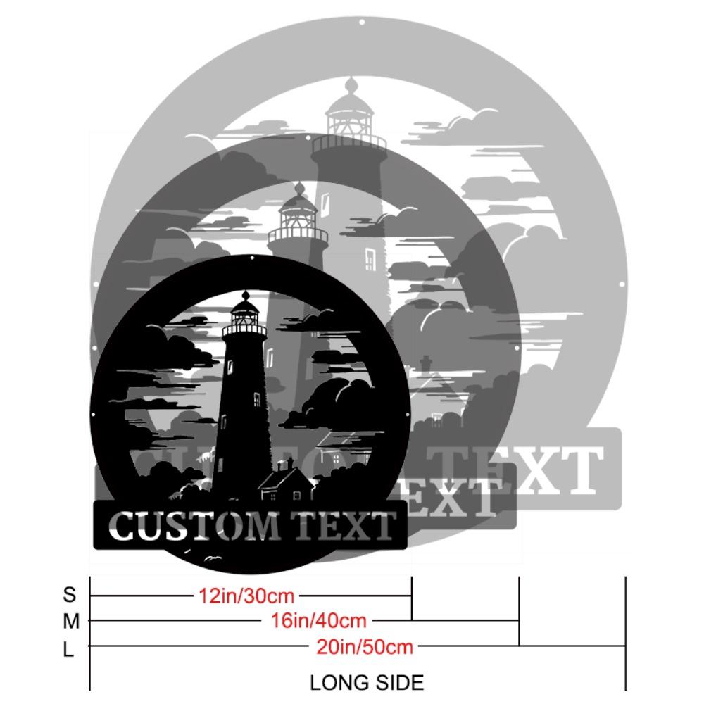 Metal Lighthouse Wall Art Nautical Decor Coastal Gift Iron Black Indoor Outdoor TYDZ002846-30cm