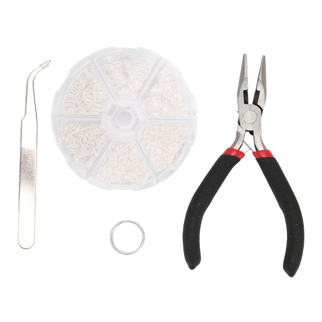 Jump Rings Assorted Size Smoothing Colorfast Sturdy Alloy Steel Jewelry Making Rings with Pliers