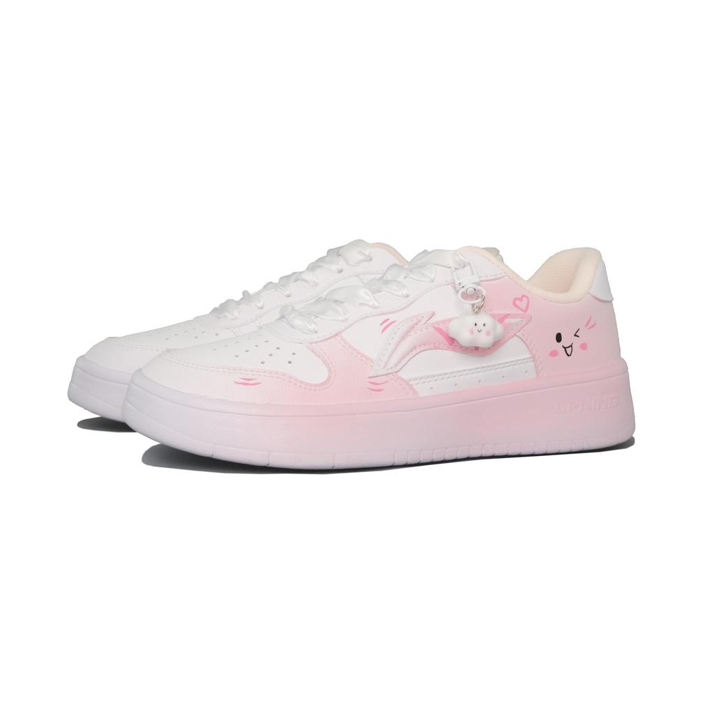 Li Ning Floating Boat Synthetic Leather Cushioning Abrasion Resistant Low top Skateboard Shoes Women's AGCS420-6(Team1828-)