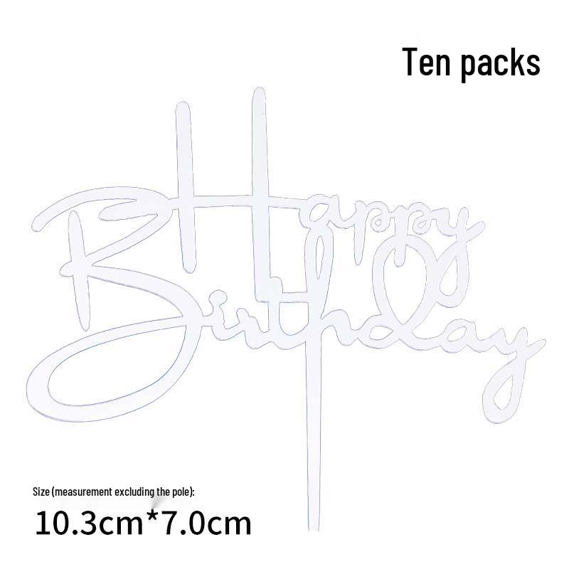 50-Pack Acrylic 'Happy Birthday' Cake Toppers - Popular Party Decorations with Free Shipping