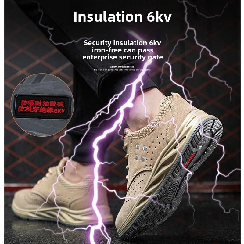 Men's Safety Shoes Insulated 6kV Steel Toe Caps Odor Prevention Anti Smashing Puncture Protective Men's Safety Tennis Steel Toe