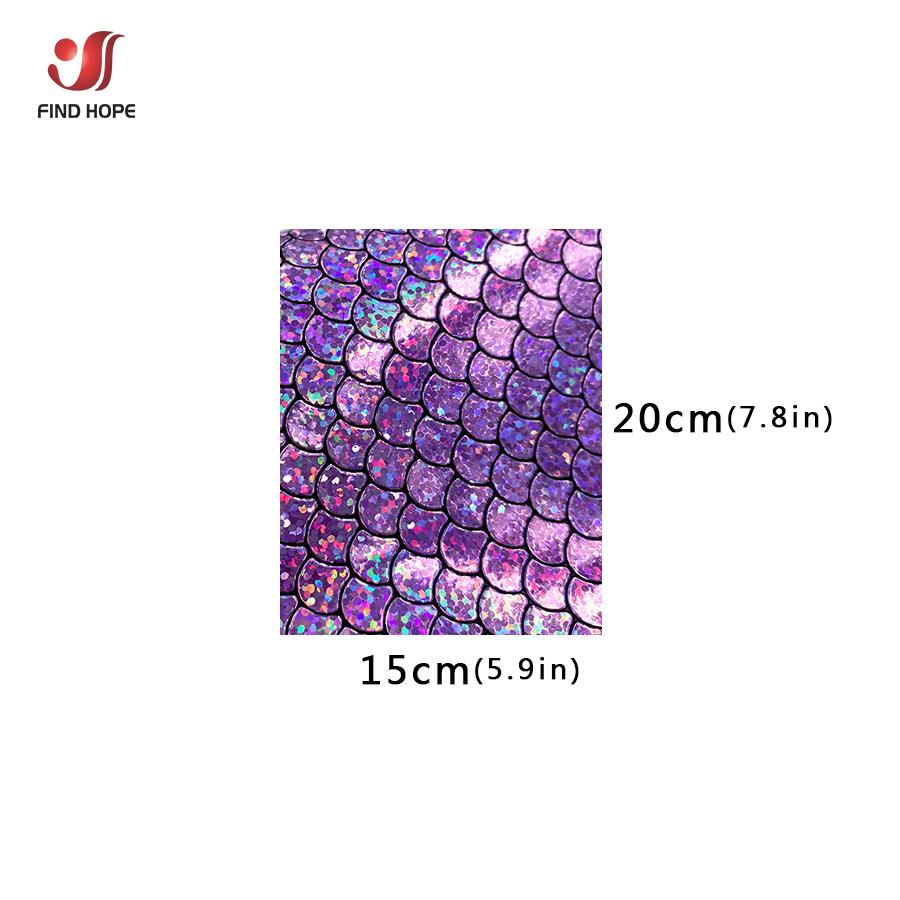 Holographic Iridescent Sparkle Mermaid Scale PU Faux Leatherette Fabric Foil DIY Bow Bags Craft Making Earring Handmade