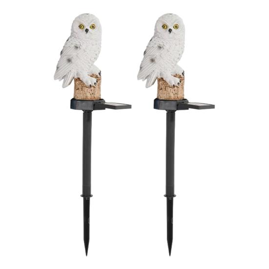 1/2Pcs Solar Owl Light with Stake Weather-resistant Waterproof Outdoor Garden Yard Pathway Patio Yard Lawn Solar Bird LED Decoration Lamp