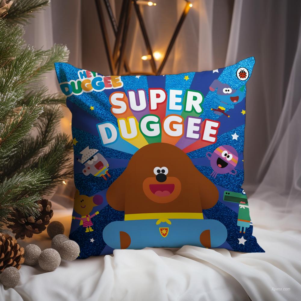 Federa Cuscino Carina Cartone Animato H-Hey Duggee Comfort Premium Reversibile - Design Due in Uno per Qualsiasi Stanza e Interno Auto