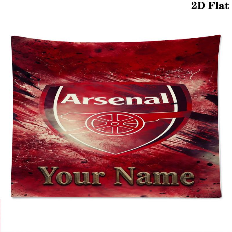 Arsenal F Custom Name Wall Tapestry Aesthetic Wall Hanging Printed Fabric Blanket Decorative Tapestries for Bedroom Living Room Home Decor