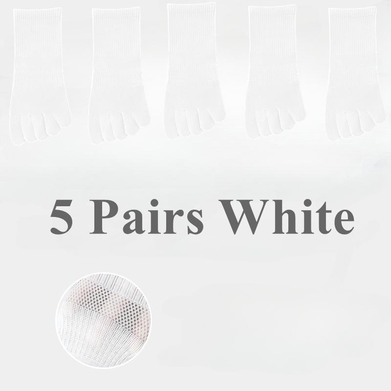 5 Pairs Five Fingers Socks Women Cotton Mesh Summer Toe Socks Sports Anti-slip Low Cut Ankle Socks with With Separate Fingers